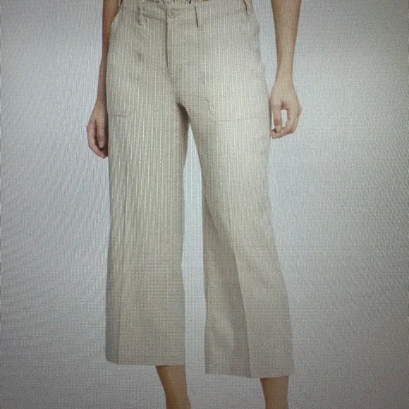 Two Pairs NYDJ Wide Leg Cargo Stretch Navy Blue (1) Khaki (1)Linen Pants 14 - Picture 2 of 8